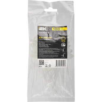 Хомут IEK UHH14-D025-200-100-K01 2.5х200мм P6.6 маркерный белый (уп.100шт)