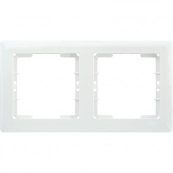 Рамка 2-местная горизонтальная IEK РГ-2-ББ BOLERO белый - EMB20-K01
