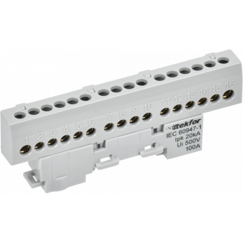 Шина L "фаза" IEK TF-NN10-16-KL-K03 TEKFOR изолированная на универсальном держателе 6х9-16-Ср Шина L "фаза" IEK TF-NN10-16-KL-K03 TEKFOR изолированная на универсальном держателе 6х9-16-Ср